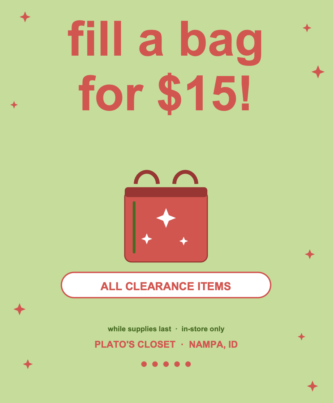 Clearance Bag Sale at Plato's Closet in Nampa